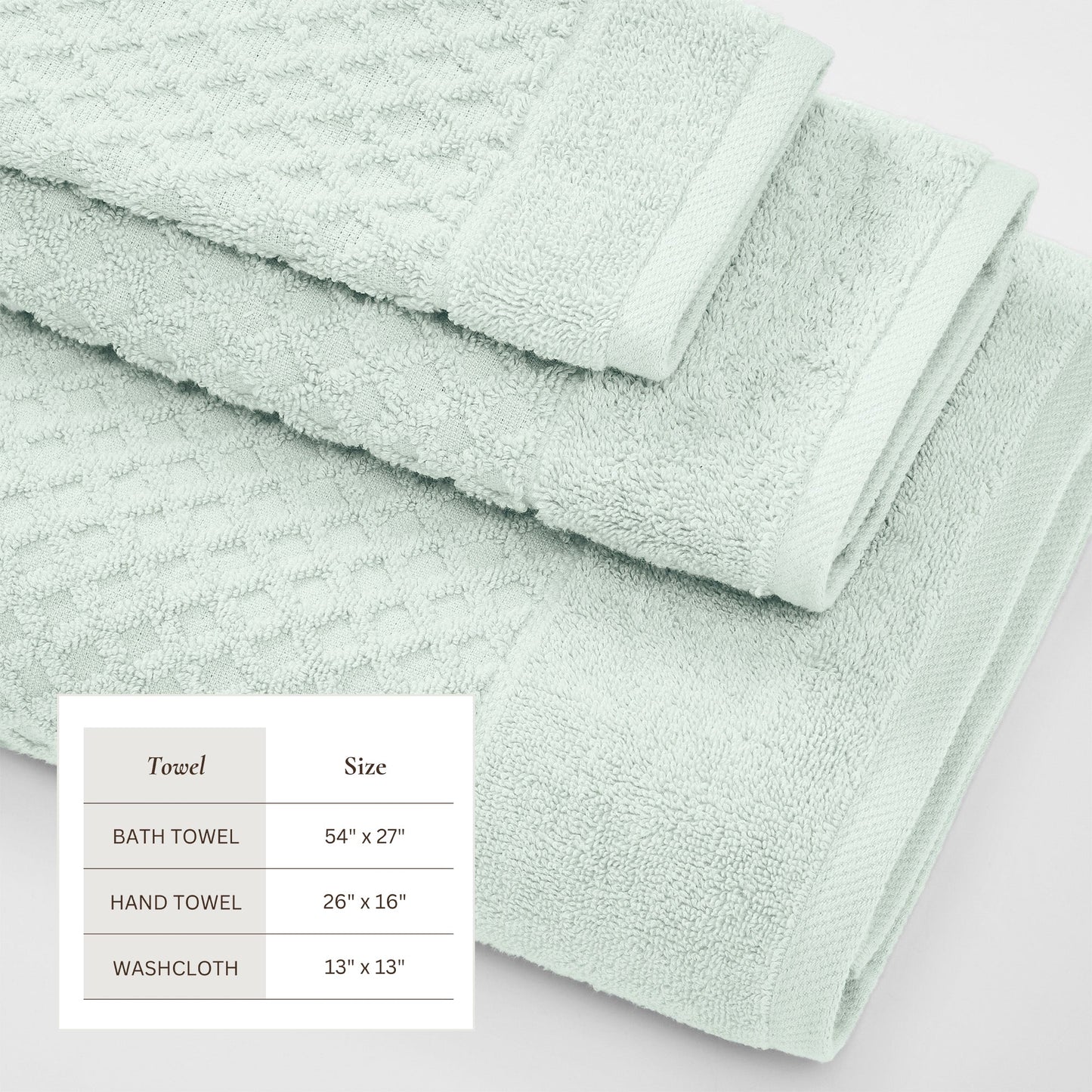 Cotton Diamond Waffle Weave Bath Towel Set