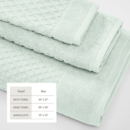 Cotton Diamond Waffle Weave Bath Towel Set