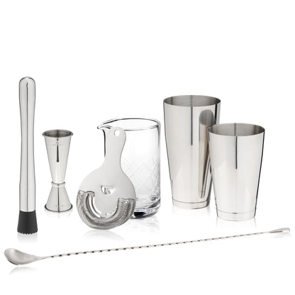7 Piece Stainless Steel Barware Set and Tools