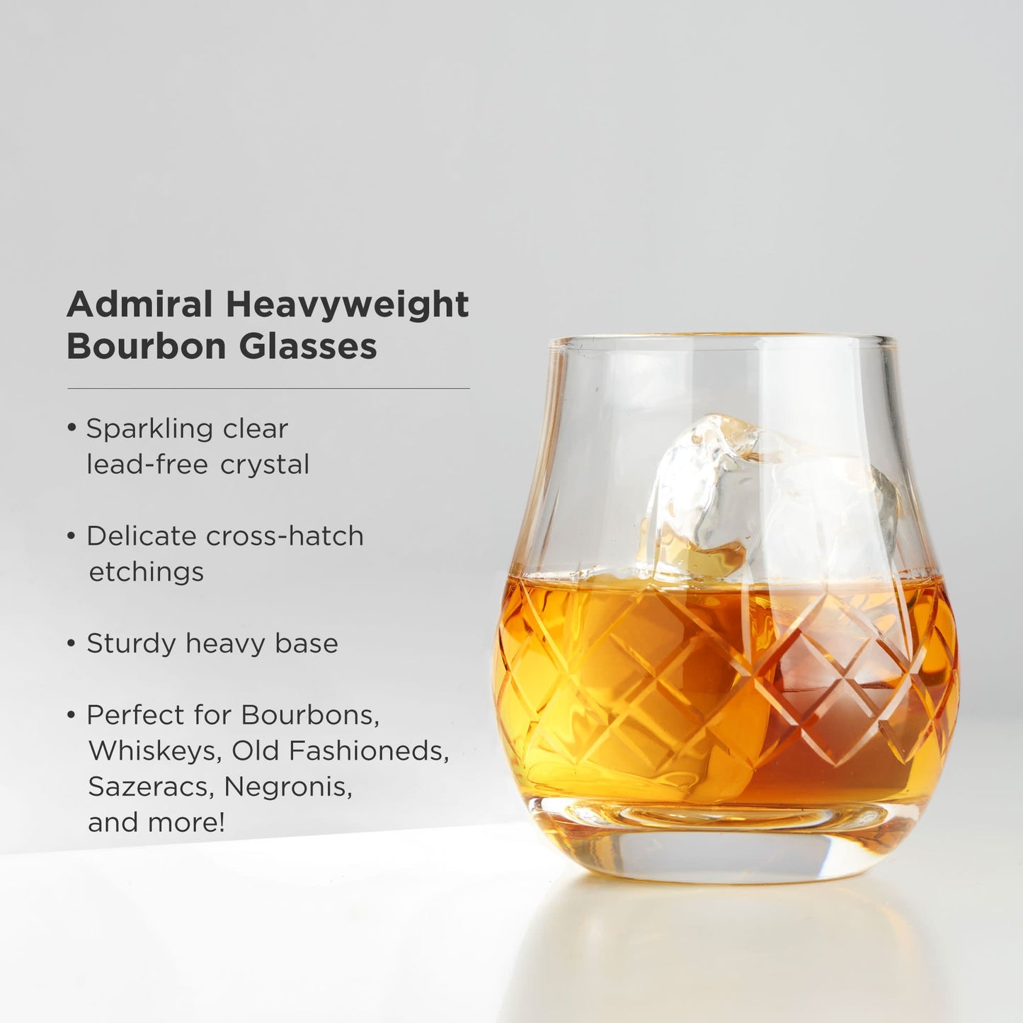 Admiral Heavyweight Crystal Whiskey Glass for Bar