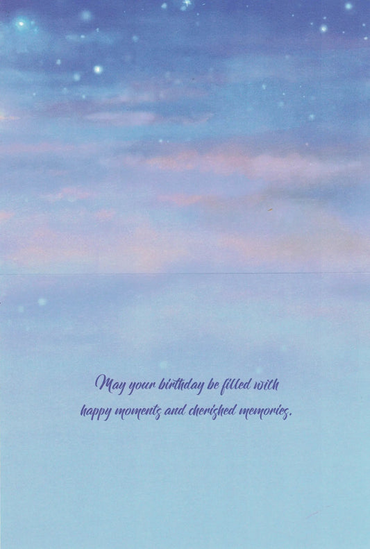 Birthday Card for Wildlife in the Evening blue pastel sky with stars greeting card on Tampa Home & Garden Store