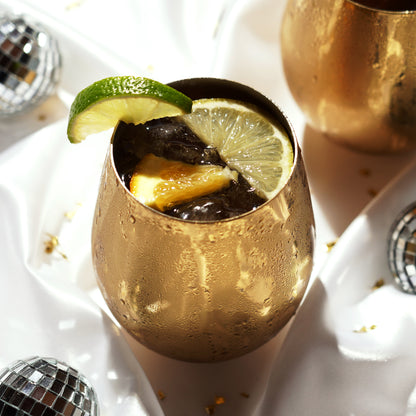 Premium Gold Stemless Wine Glasses Set of Two