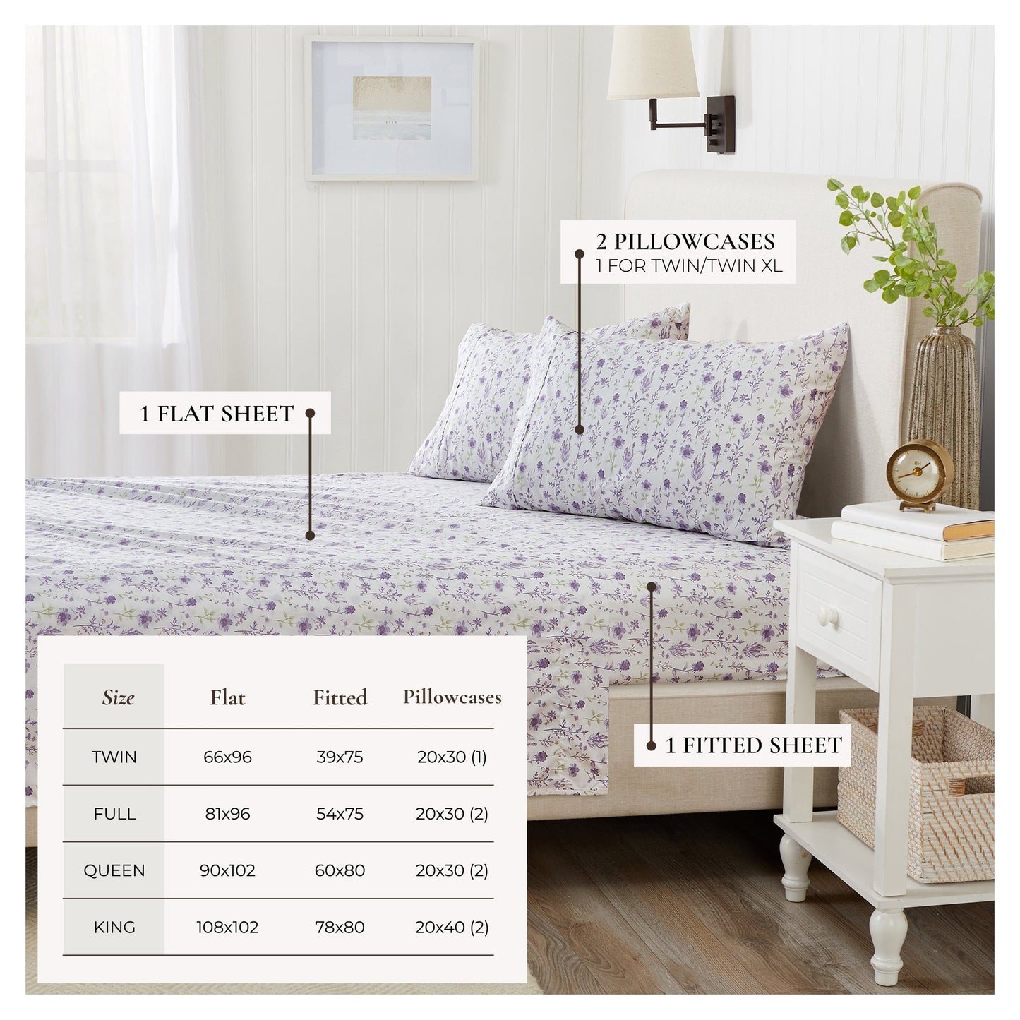 Watercolor Floral Sheet Set and a Pillowcase