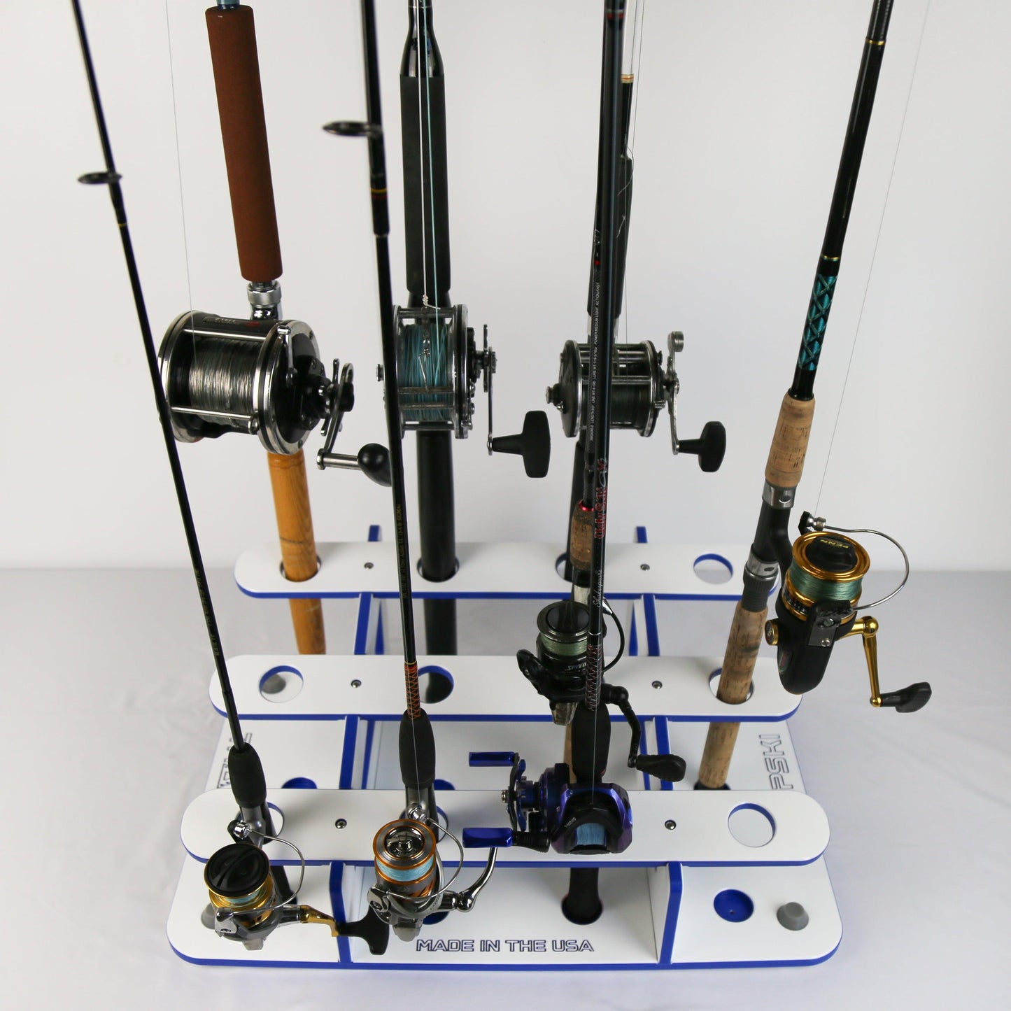 on Floor Fishing Rod Storage 12 Fishing Rod Stand | Garage, Dock, Boat - Tampa Home & Garden Store