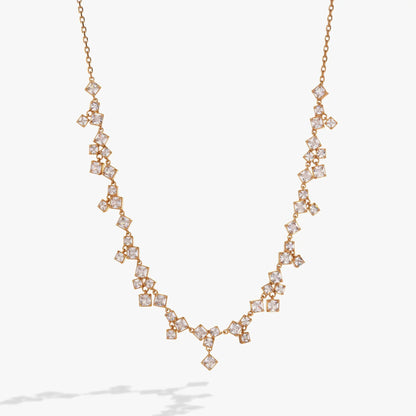 Crystal Chandelier Necklace, gold-tone chain with square crystals, ALEX AND ANI necklace on Tampa Home & Garden Store