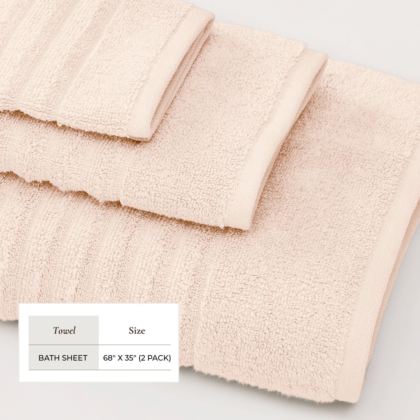 Luxury Combed Cotton and Ribbed Bath Towels