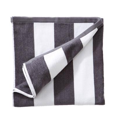 Cotton And Velour Cabana Stripe Beach Towel