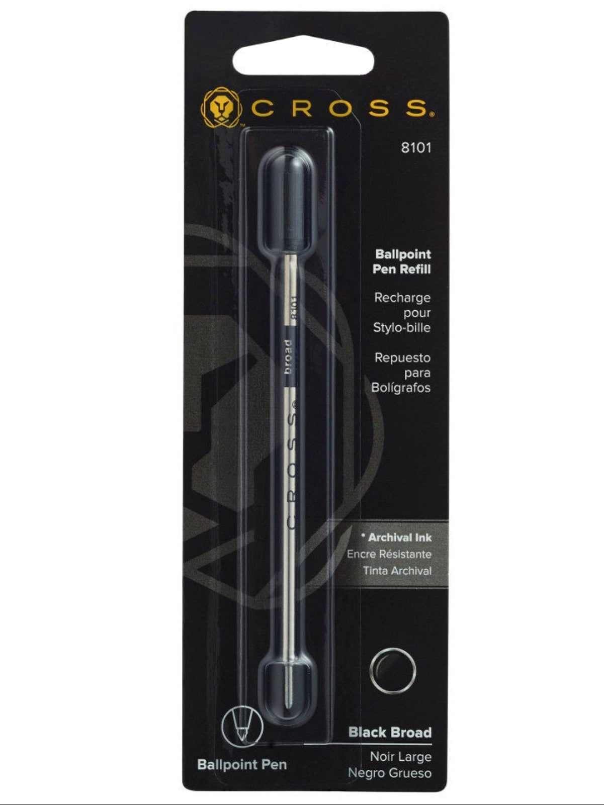 Ballpoint pen refill Black Broad single pack by A.T. Cross on Tampa Home & Garden Store
