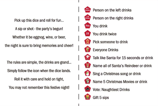 Feliz Navidad - Dije de dados para decidir bebidas
