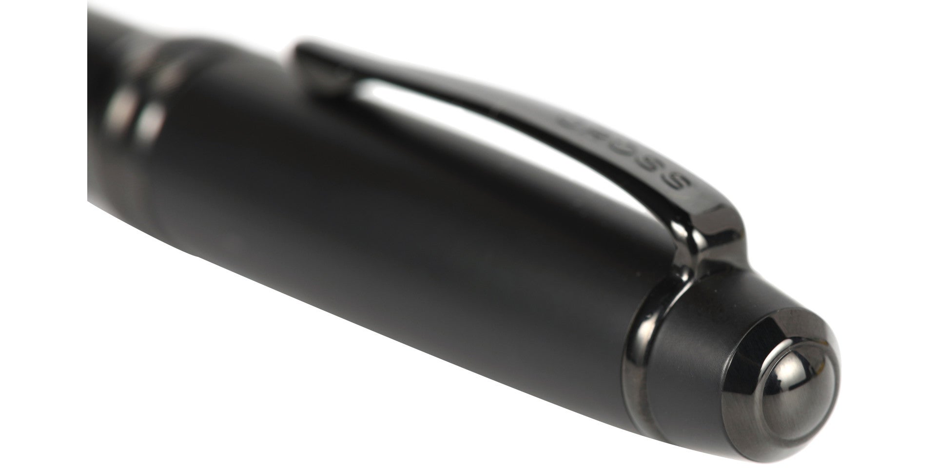 Bailey Matte Black Lacquer Ballpoint Pen by A.T. Cross; black glossy finish, slim clip on Tampa Home & Garden Store