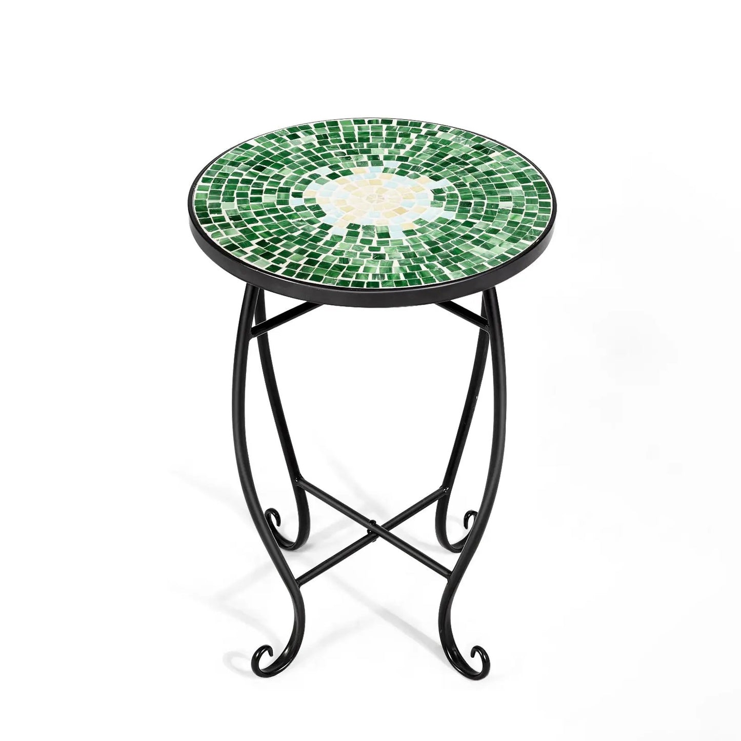 Outdoor Indoor Steel Plant Stand Glass Top Cobalt