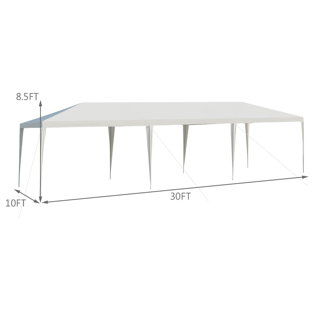 10 x 30 ft gazebo canopy tent GemGear with connection stakes and wind ropes on Tampa Home & Garden Store