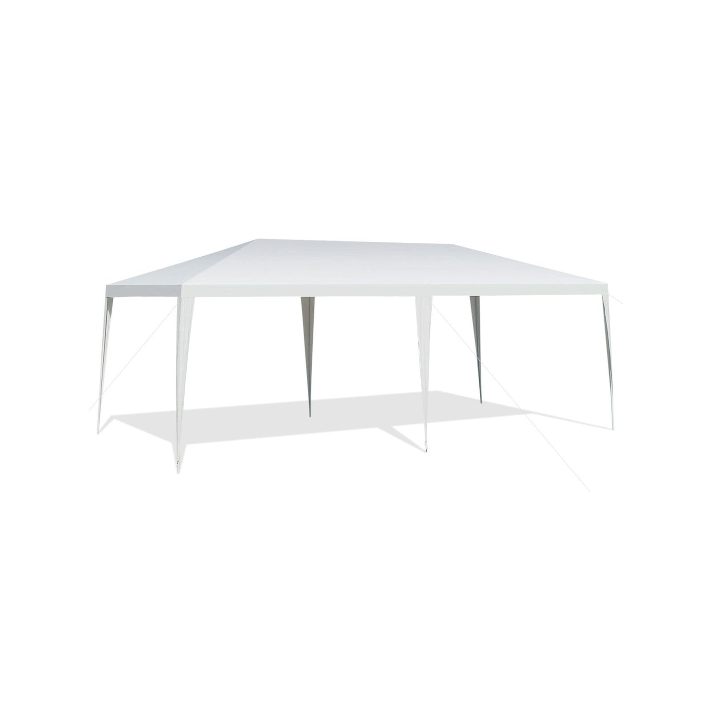 GemGear 10x20 ft waterproof canopy tent, white top with steel frame and wind ropes on Tampa Home & Garden Store