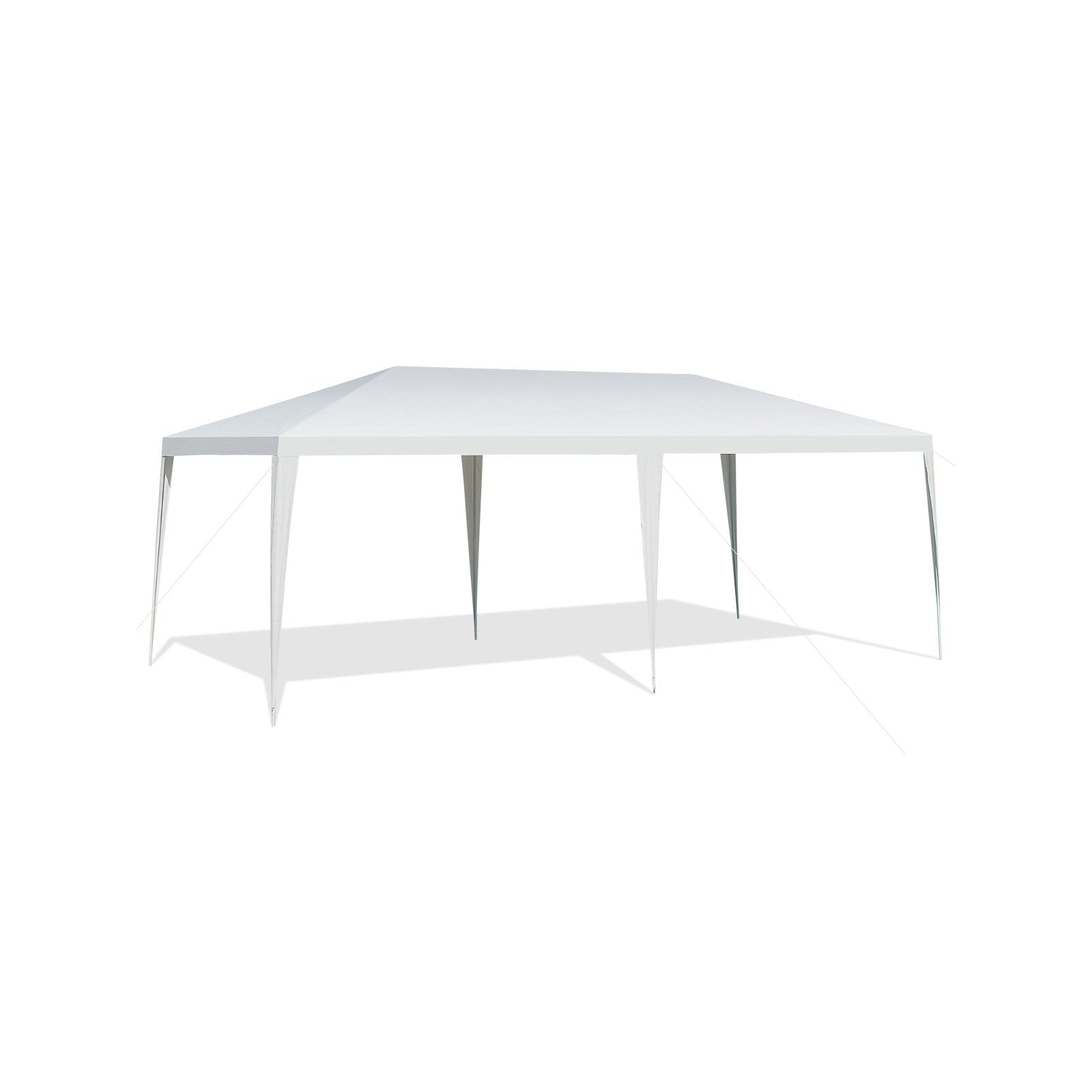 GemGear 10x20 ft waterproof canopy tent, white top with steel frame and wind ropes on Tampa Home & Garden Store
