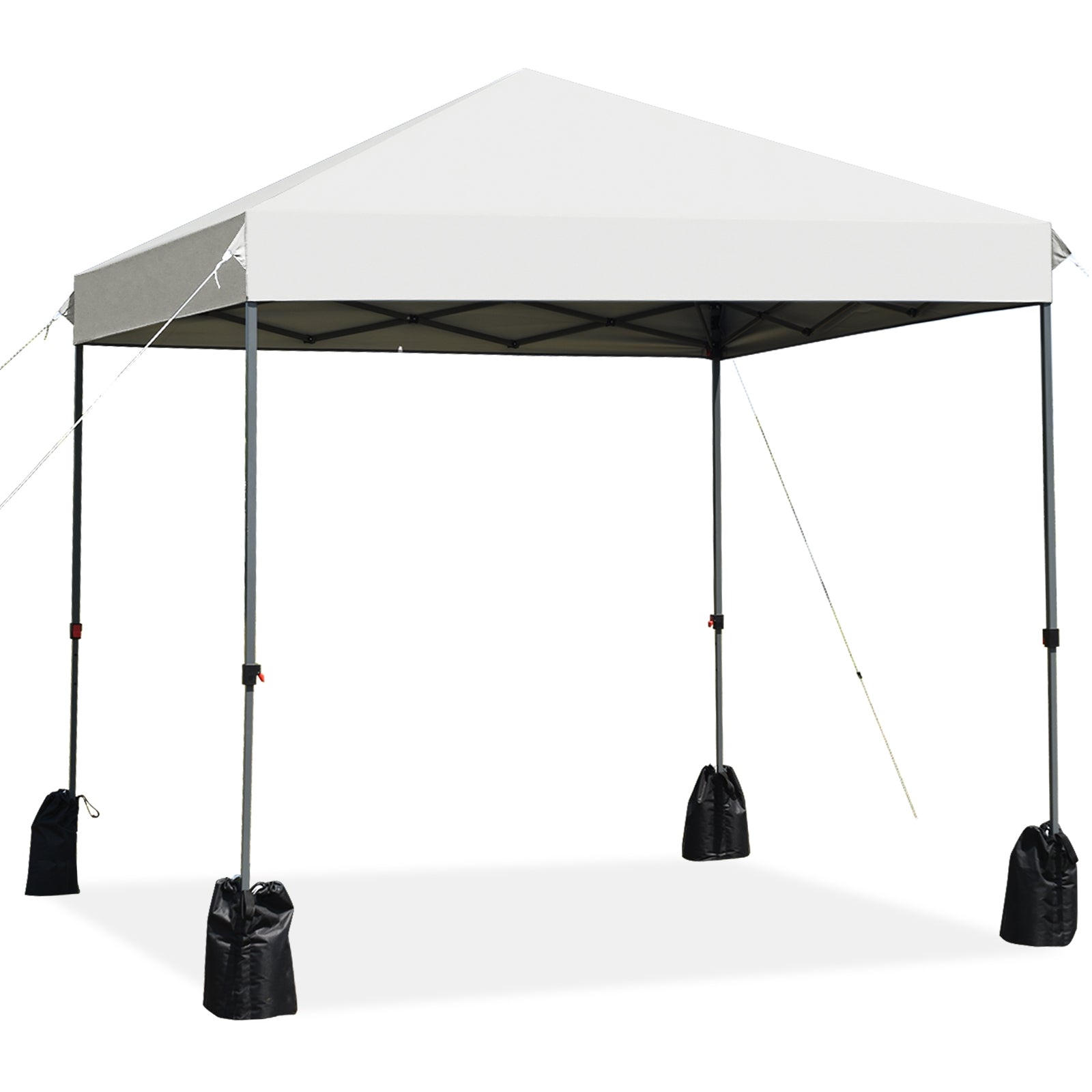 GemGear 8x8 ft outdoor pop-up canopy tent with roller bag, white canopy, steel frame on Tampa Home & Garden Store