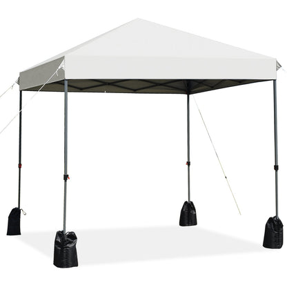 GemGear 8x8 ft outdoor pop-up canopy tent with roller bag, white canopy, steel frame on Tampa Home & Garden Store