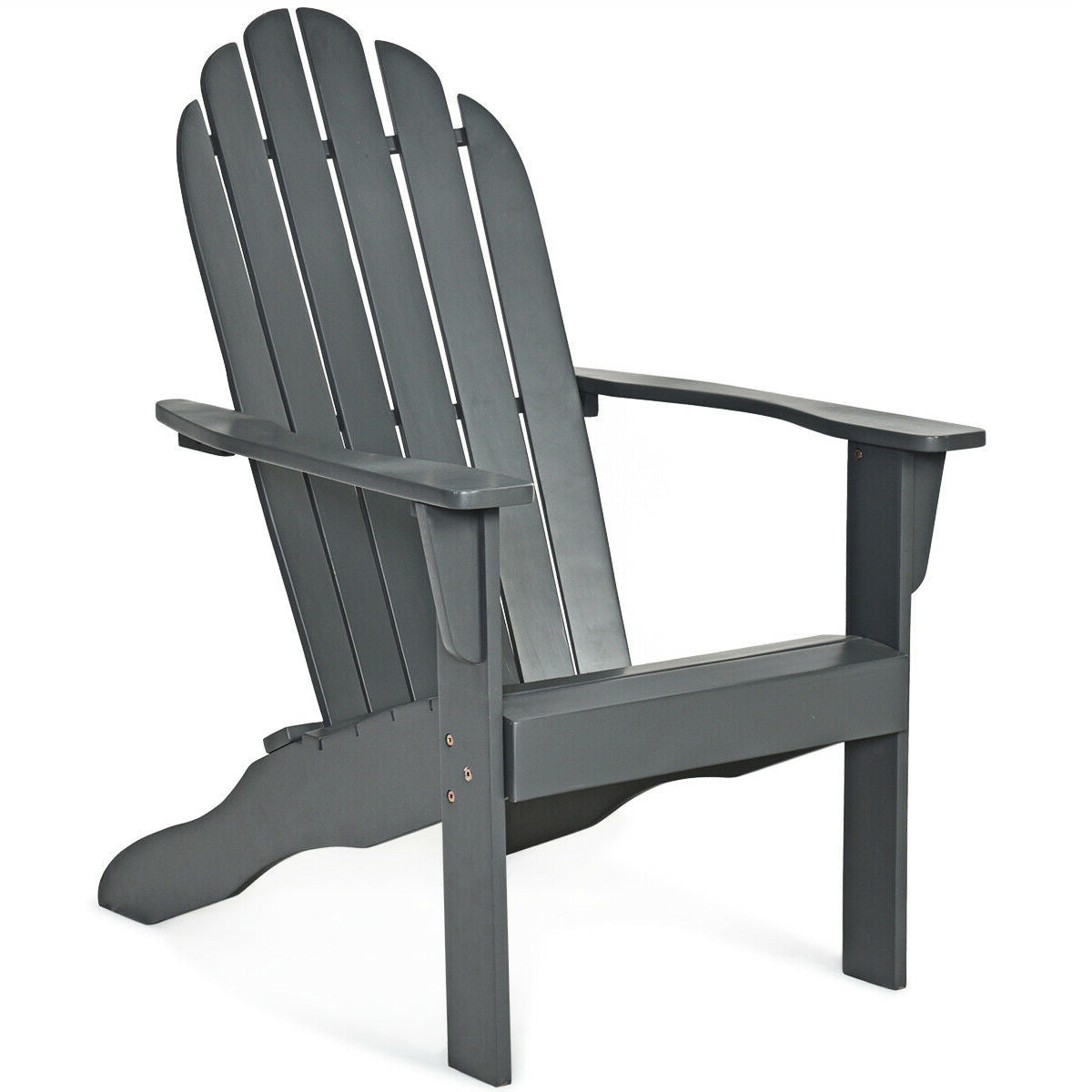 Sillón Adirondack de exterior de madera de acacia con diseño ergonómico - Gris