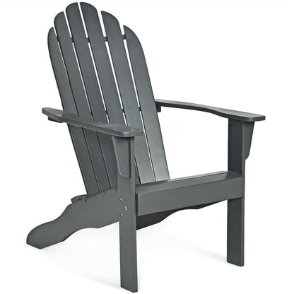 Sillón Adirondack de exterior de madera de acacia con diseño ergonómico - Gris
