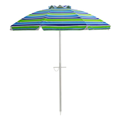 Sombrilla de playa de 6.5 pies con bolsa de transporte sin base de peso - Multicolor