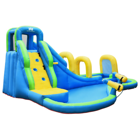 Inflatable Water Slide Kids Bounce House with Water Cannons and Hose Without Blower - Tampa Home & Garden Store