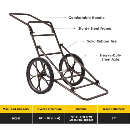 Larger Capacity Folding Deer Game Cart by GemGear with steel frame and rubber tires on Tampa Home & Garden Store