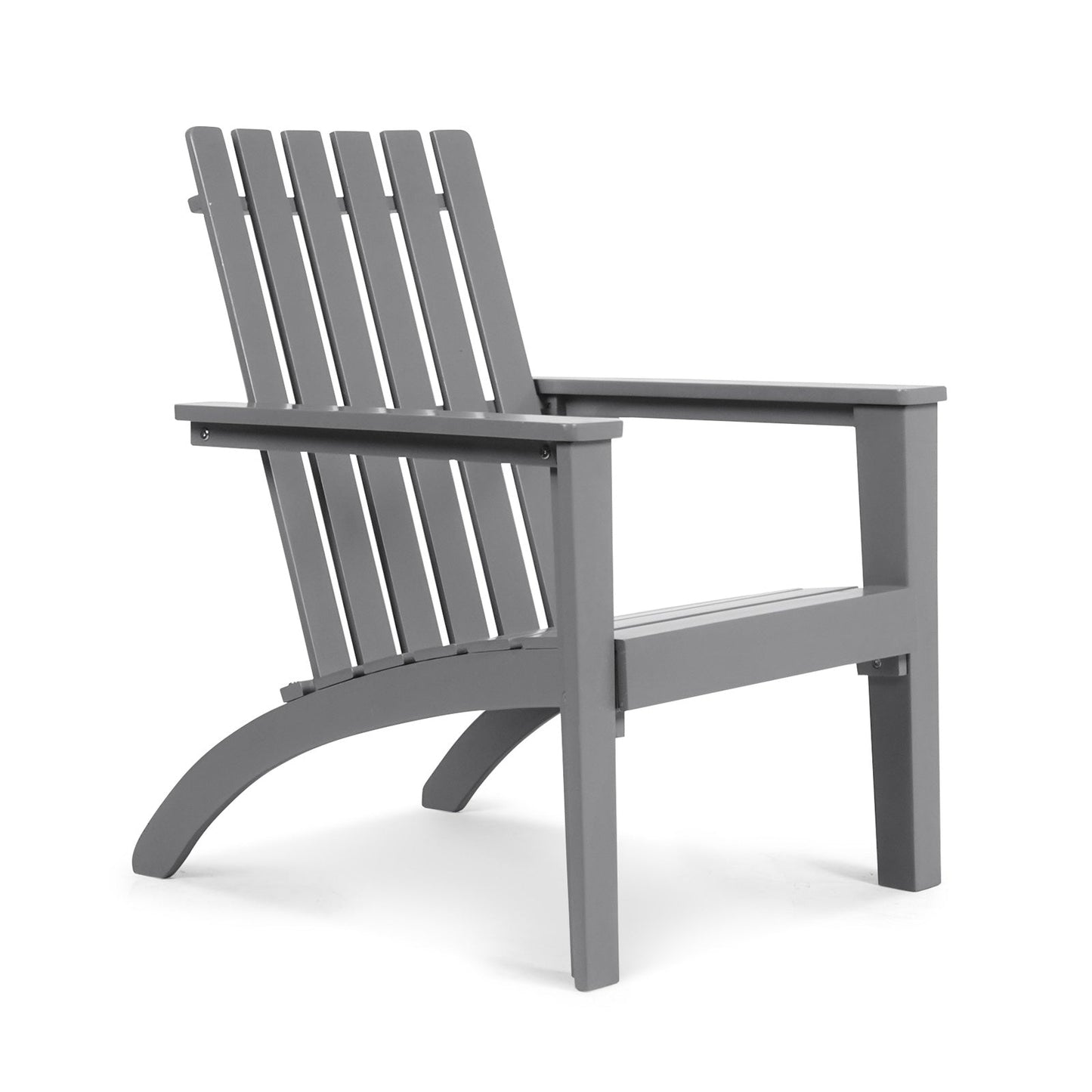 Sillón reclinable Adirondack de madera de acacia para exteriores, duradero, color gris