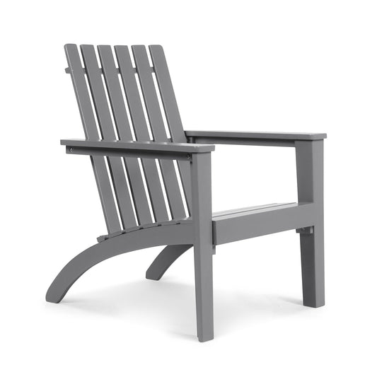 Outdoor Durable Patio Acacia Wood Adirondack Lounge Armchair-Gray - Tampa Home & Garden Store