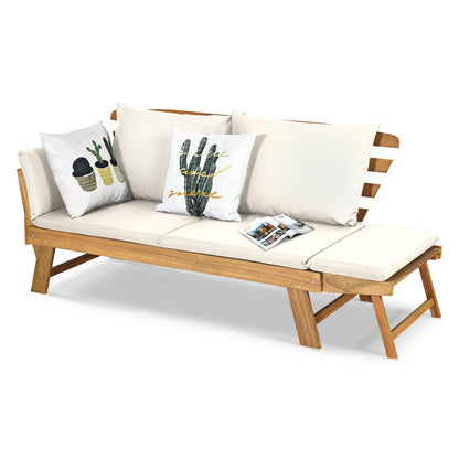 Adjustable Patio Convertible Sofa with Thick Cushion
