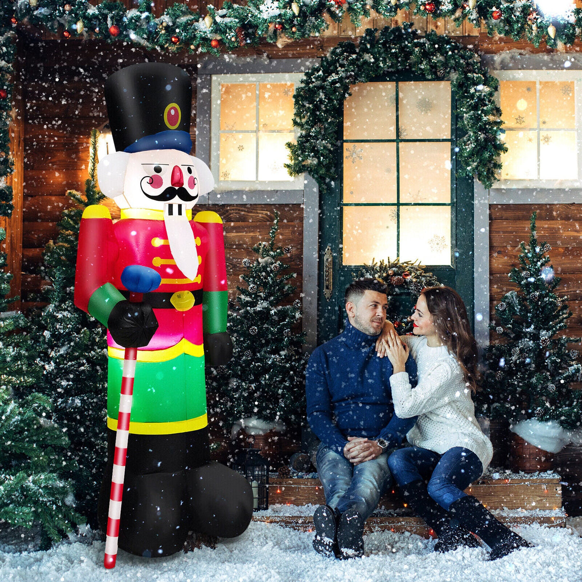 8 ft inflatable Nutcracker Soldier with 2 built-in LED lights DirectDeals outdoor lawn decor on Tampa Home & Garden Store