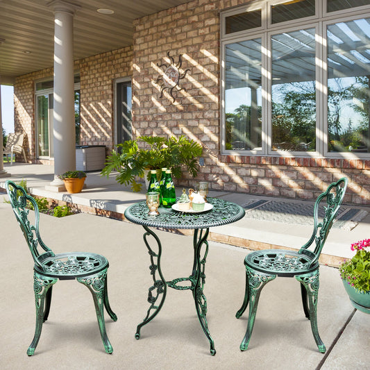 Outdoor Cast Aluminum Patio Furniture Set with Rose Design - Tampa Home & Garden Store
