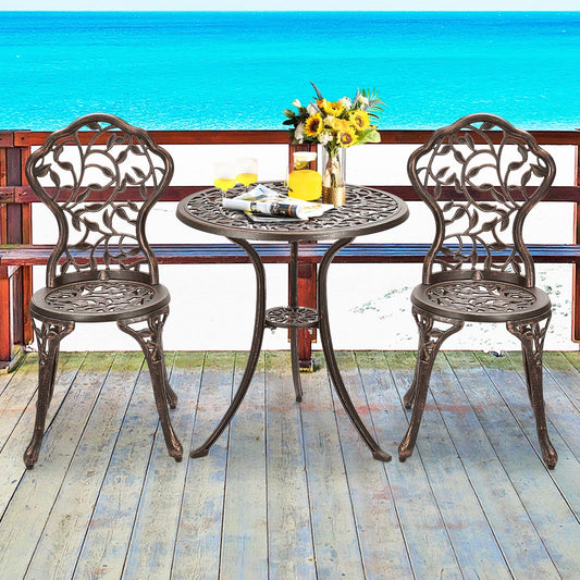 3 Pieces Cast Aluminum Bistro Set - Tampa Home & Garden Store