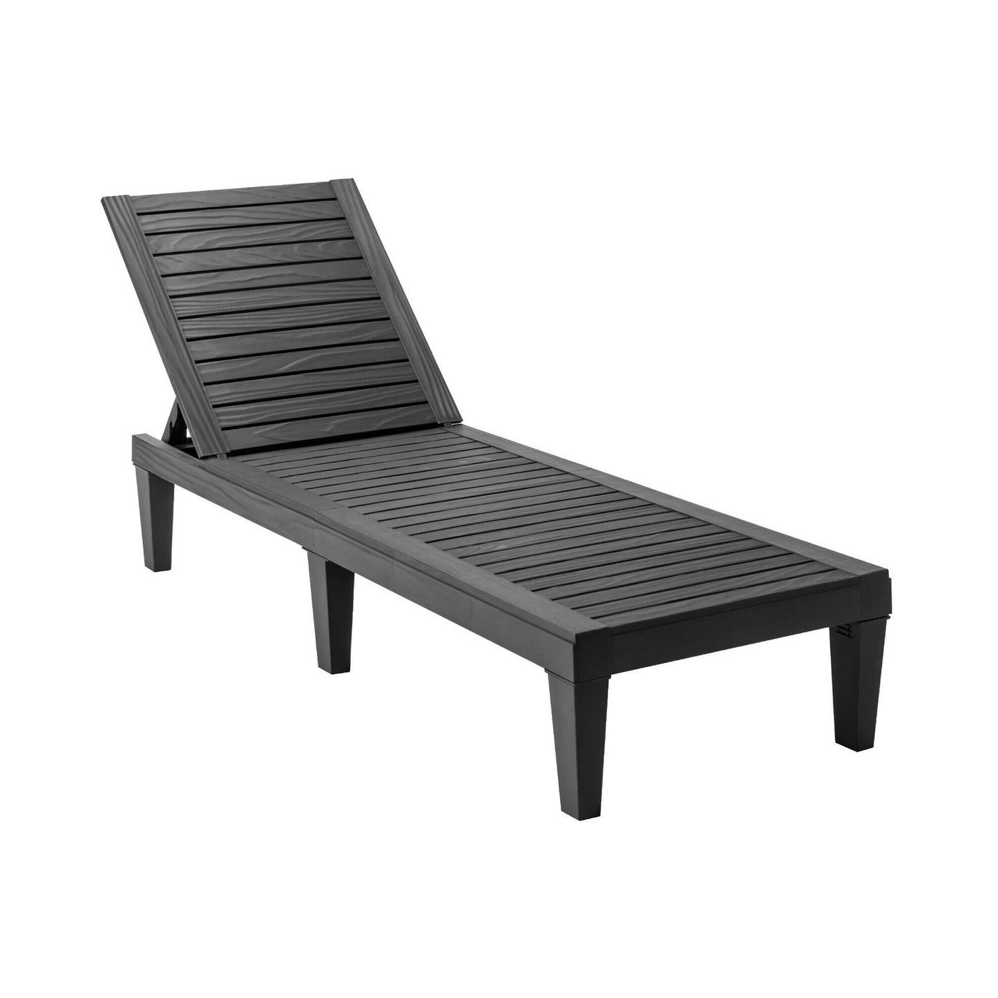 Sillón reclinable de exterior con respaldo ajustable en 5 posiciones - Negro
