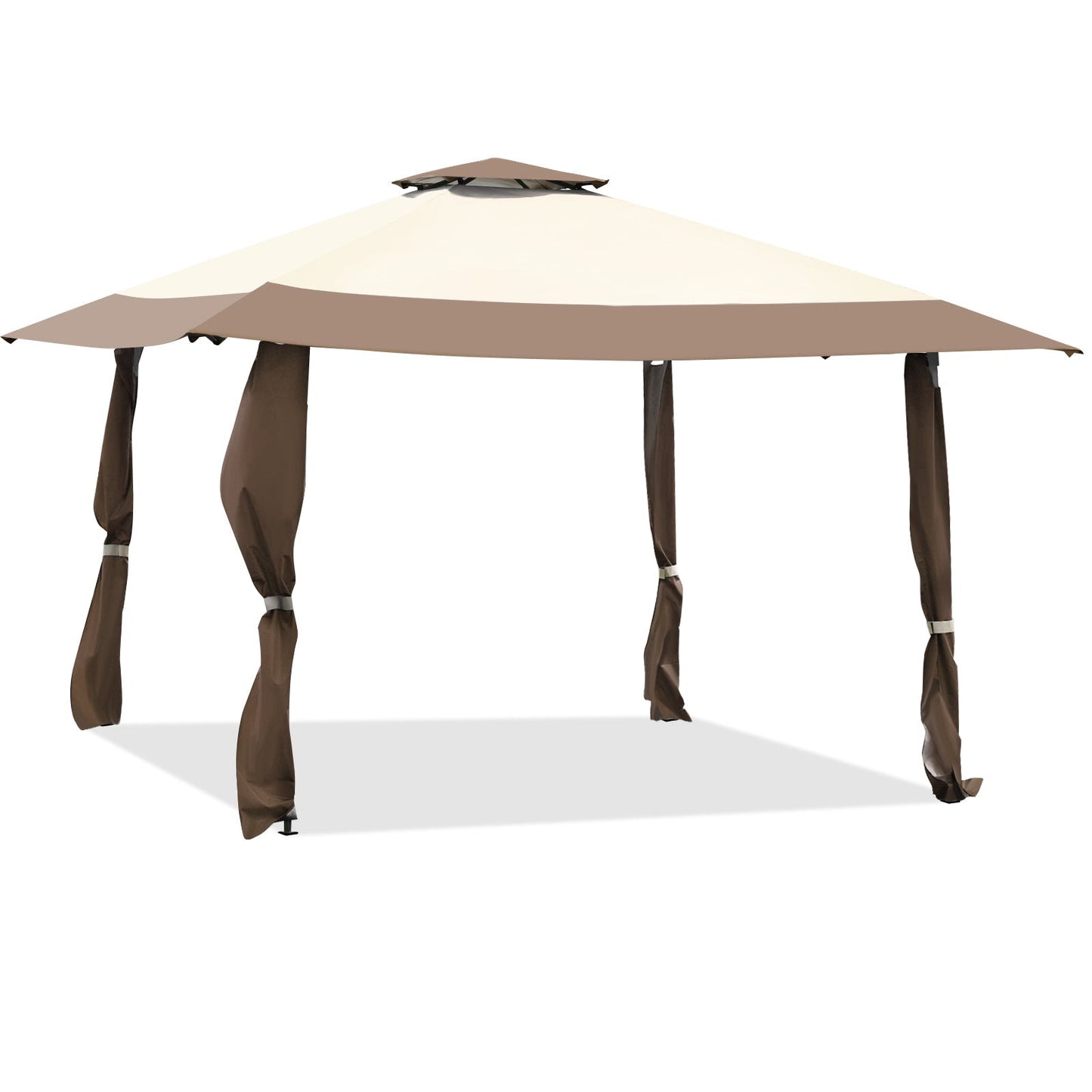GemGear 13x13 ft pop up canopy tent with beige top and brown legs on Tampa Home & Garden Store