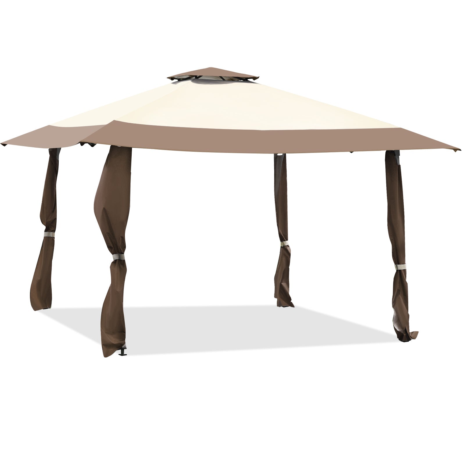 GemGear 13x13 ft pop up canopy tent with beige top and brown legs on Tampa Home & Garden Store