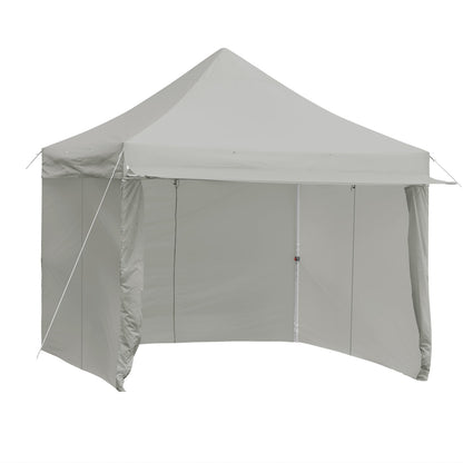 Gazebo plegable de 10 x 10 pies con 5 paredes laterales removibles con cremallera y toldo extensible - Azul
