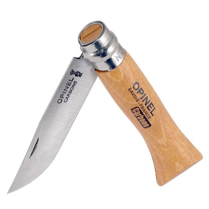 Opinel carbon steel folding knife with wooden No. 6 handle garden tool on Tampa Home & Garden Store