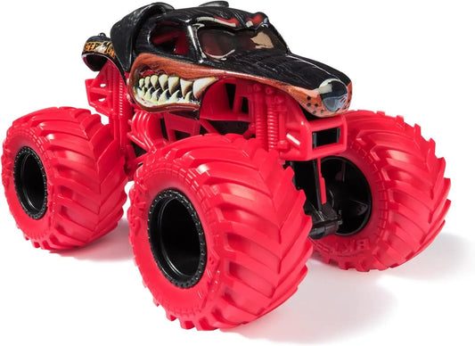 Monster Mutt Monster Truck 1:64 scale with bright red oversized tires and black body on Tampa Home & Garden Store