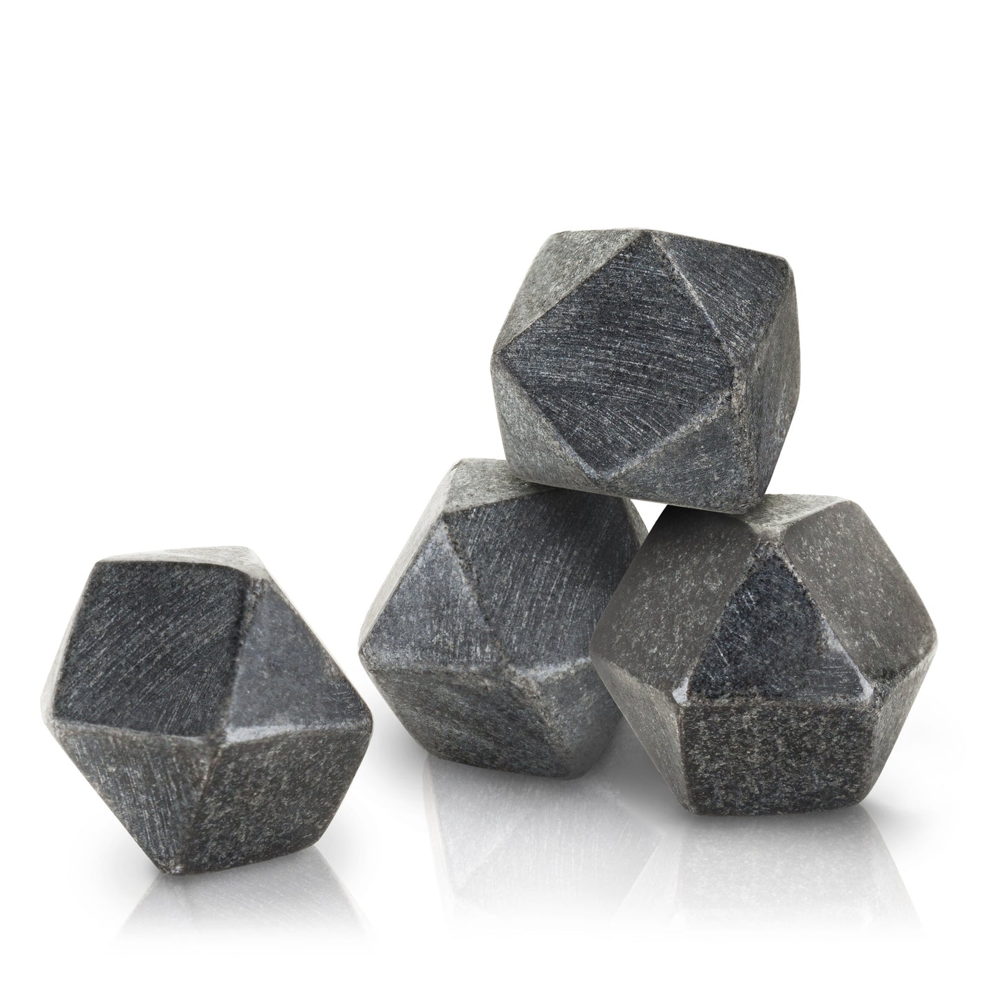 Hexagon Basalt Glacier Rocks Set of 4 for Drinks
