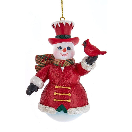 Tophat Snowman Ornament - Cardinal - Tampa Home & Garden Store