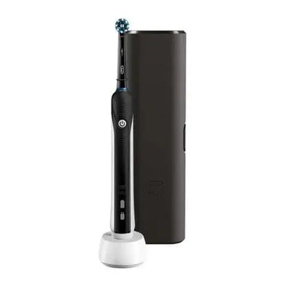 Oral-B PRO 1 Black Edition Cross Action Rechargeable Toothbrush with white charging stand on Tampa Home & Garden Store