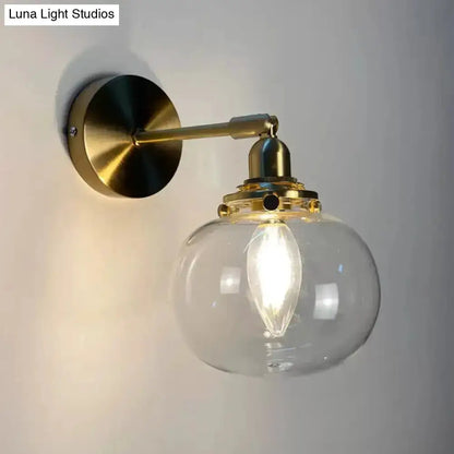 Orange and Gold Fluted Glass Wall Lamp in Bedroom