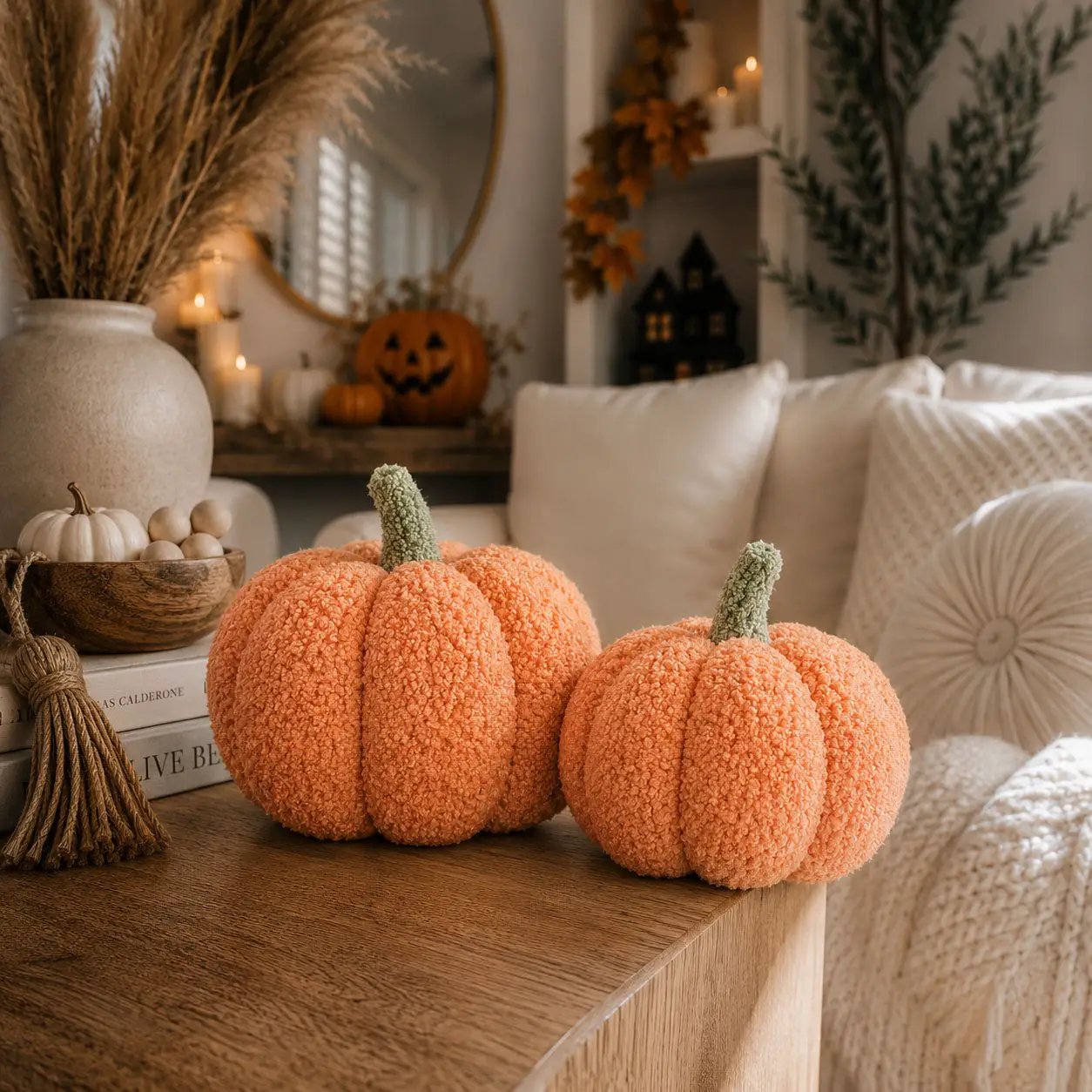 Blair Pumpkin II Plush Pillow for Cozy Decor