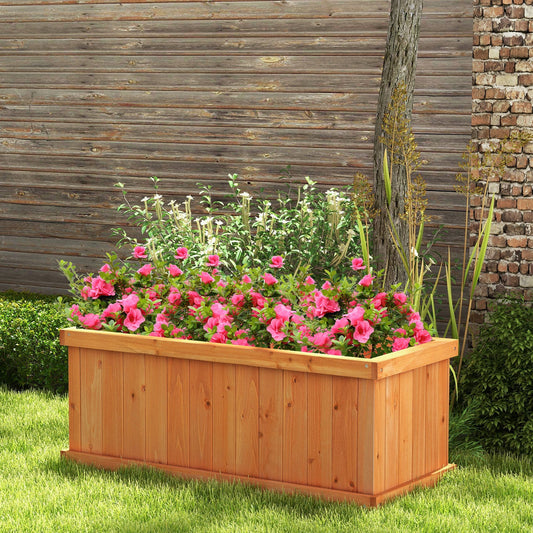 Raised Garden Bed Wooden Planter Box with 4 Drainage Holes and Detachable Bottom Panels-Orange - Tampa Home & Garden Store