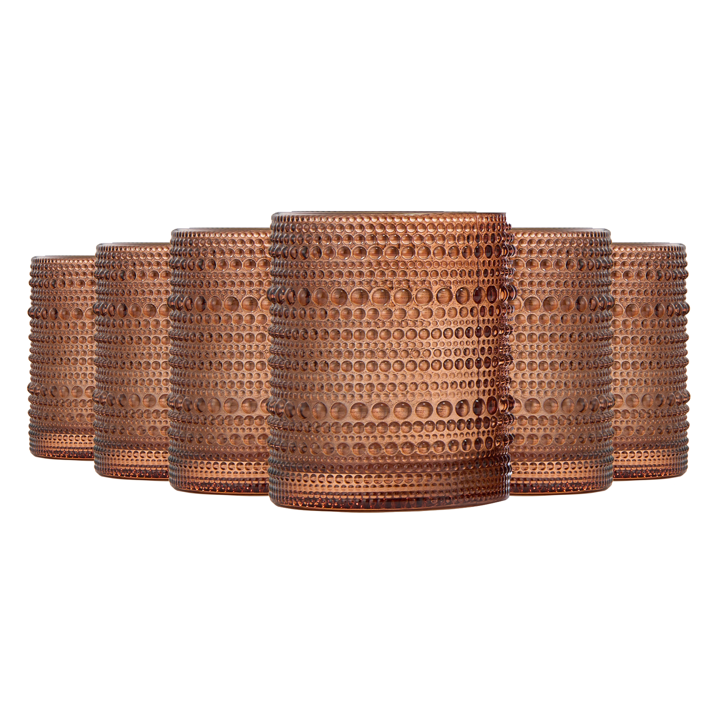 Tonal Hobnail Lowball Glassware Set of Six