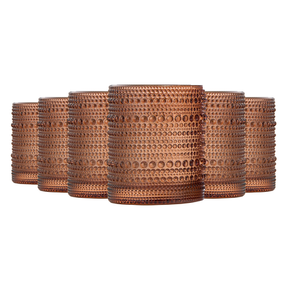 Tonal Hobnail Lowball Glassware Set of Six