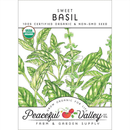 Sweet Basil seeds organic non-GMO Seedtime Store on Tampa Home & Garden Store