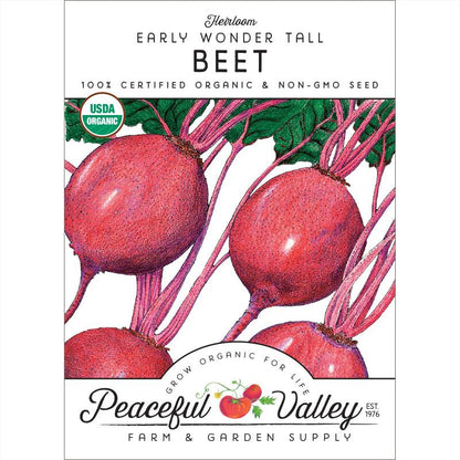 Early Wonder Tall Beet seeds by Seedtime Store, USDA Organic non-GMO beet seeds on Tampa Home & Garden Store
