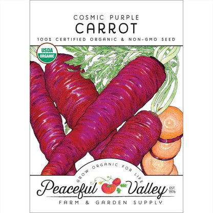 Cosmic Purple Carrot seeds, USDA Organic, non-GMO, Seedtime Store on Tampa Home & Garden Store