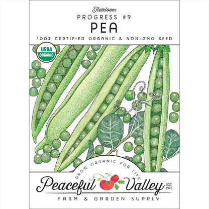 Progress #9 Pea seeds, organic green peas from Peaceful Valley Farm & Garden Supply on Tampa Home & Garden Store