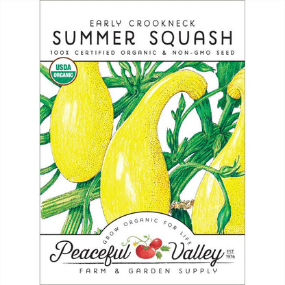 Early Crookneck Summer Squash seeds, yellow organic variety from Seedtime Store on Tampa Home & Garden Store